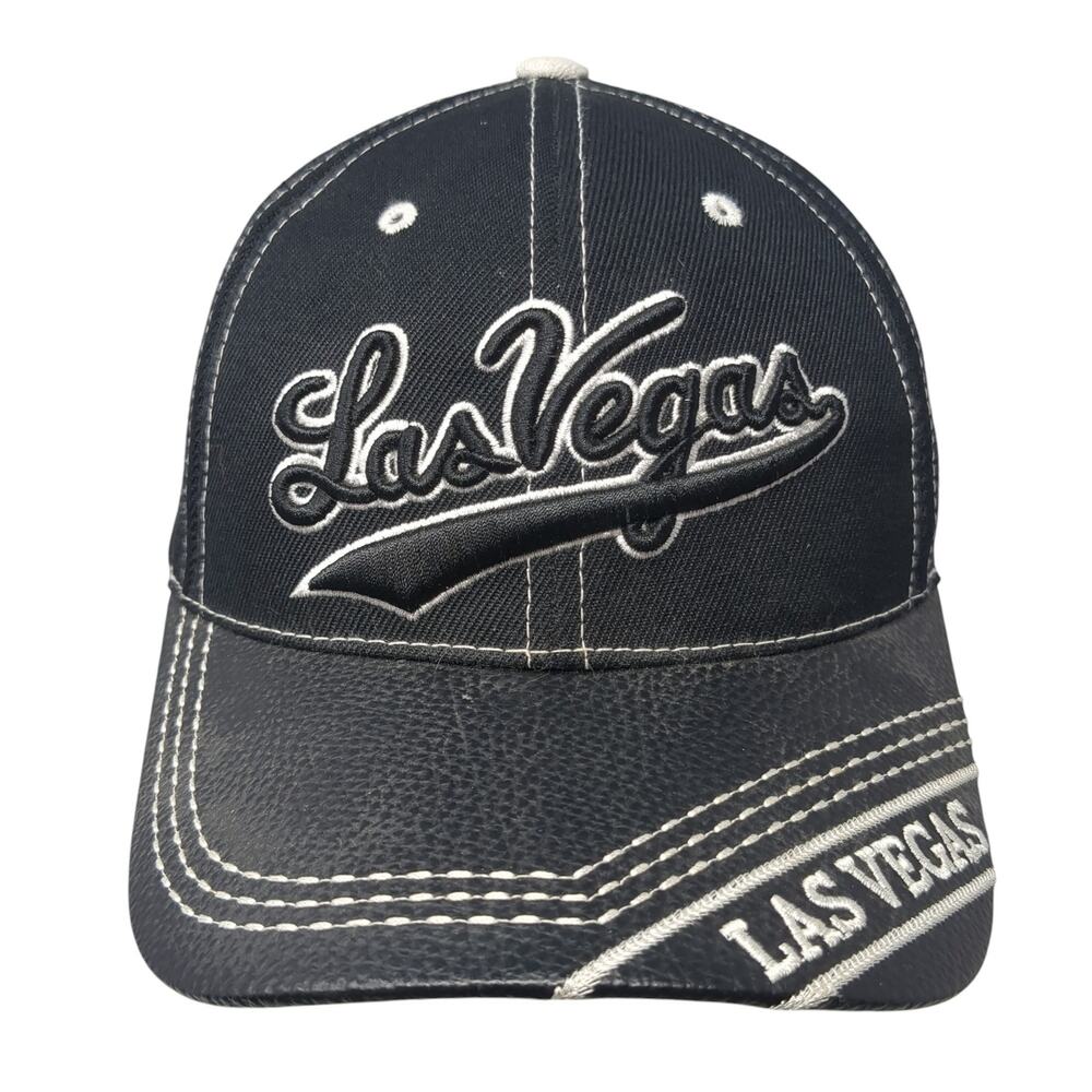Las Vegas Strapback Baseball Cap Black Medium Adjustable Embroidered Co Star USA